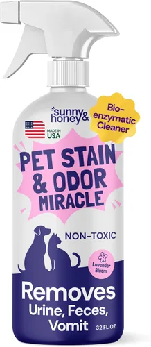 Miniatura 12 de Sunny & Honey Removedor de manchas y olores de mascotas, limpiador enzimático para orina de perro y excremento en alfombras y muebles, spray