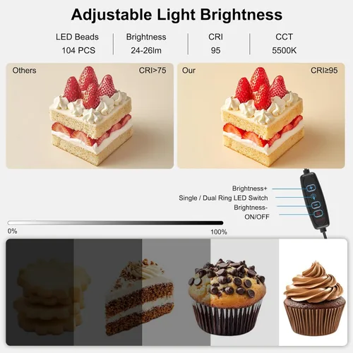 Miniatura 2 de PULUZ Mini caja de luz de estudio fotográfico de 10 x 10 pulgadas, kit de carpa de luz de fotografía plegable portátil con CRI >95 104 piezas de luz