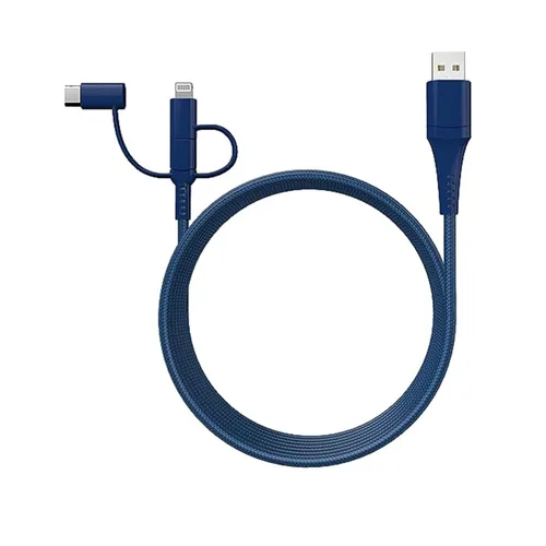 Miniatura 10 de Classy Chargers Cables de carga universales de nailon 3 en 1 para iPhone, Android y más Cable Lightning certificado de 6 pies, tipo C, micro USB