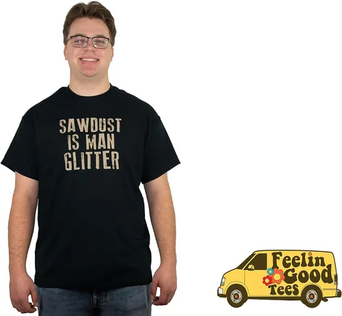 Miniatura 3 de Camiseta divertida con estampado sarcástico con purpurina de Sawdust is Man