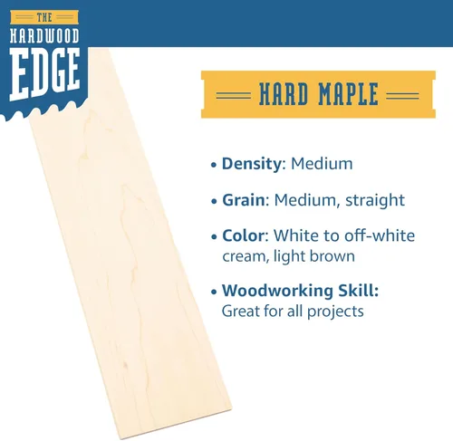 Miniatura 3 de Tablones de Madera Dura de Arce - Paquete de 2 Madera de Arce Dura para Manualidades de Madera Sin Terminar - 1/8'' (3mm) Madera Dura 100% Pura