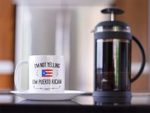 Miniatura 6 de Casitika Recuerdos y Regalos Graciosos de Puerto Rico. No Estoy Gritando, Soy Puertorriqueño Taza de Café. Idea de Regalo para Hombres y Mujeres