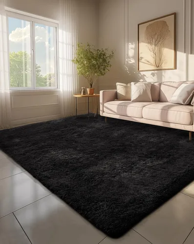 Miniatura 97 de Ophanie Alfombra Verde de Césped, Alfombras de Área para Dormitorio, Alfombra Shag Esponjosa de 4x6 pies, Suave Peluda Afelpada Linda para Niños 7