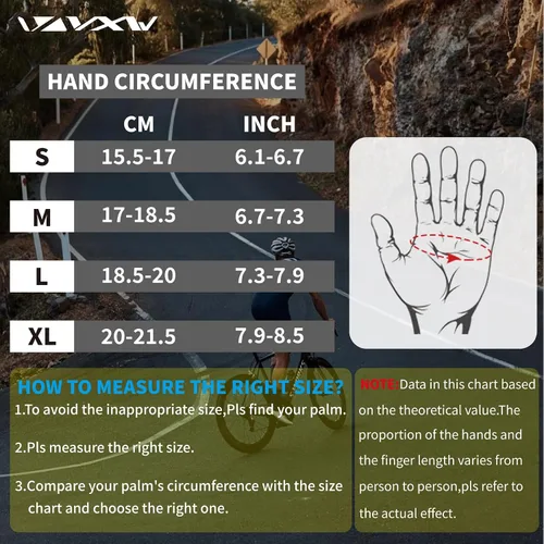 Miniatura 6 de VXW Guantes de ciclismo para hombres y mujeres, con tiras reflectantes y almohadilla antideslizante que absorbe los golpes para bicicletabicicleta