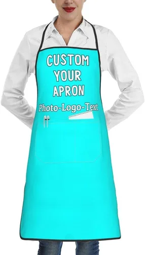 Miniatura 16 de Delantales personalizados para adultos, delantal personalizado con logotipo de foto, delantal impermeable con 2 bolsillos
