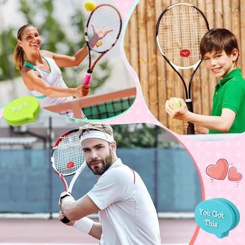 Miniatura 6 de Sosation 24 piezas de amortiguador de vibraciones de tenis colorido para raqueta de tenis para mujeres y hombres, accesorios de equipo, 6 estilos