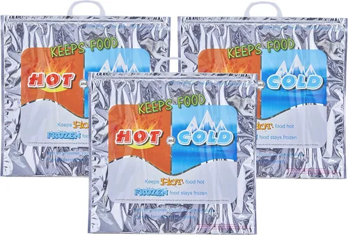Miniatura 21 de Superio Bolsas aisladas para bebidas frías y calientes para entrega de alimentos, bolsas de compras de comestibles, almacenamiento de alimentos