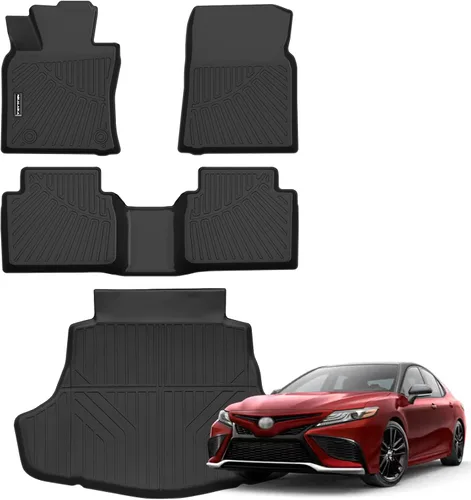 Miniatura 14 de Alfombrillas de suelo y revestimientos de carga para Toyota Camry 2012-2017 (Compatible con híbrido) Protección para todo tipo de clima Goma TPE