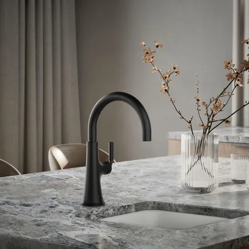 Miniatura 2 de KOHLER 23767-BL Grifo de tono de barra de cocina de un solo mango, grifo de fregadero de preparación, grifo de barra húmeda, grifo para fregadero
