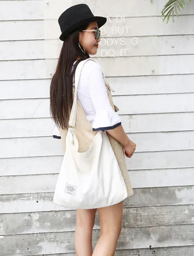 Miniatura 2 de Covelin Bolso de hombro para mujer de estilo retro clásico informal bohemio bolso de mano o cruzado tamaño grande de lona