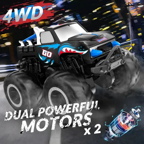 Miniatura 6 de STEMTRON - Coche de control remoto anfibio 2.4 GHz 1:20, vehículo RC todo terreno fuera de carretera, juguetes de piscina, barco de control remoto