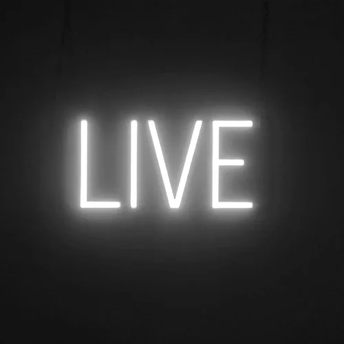 Miniatura 19 de SpellBrite Letrero LIVE Aspecto de letrero en vivo de neón, luz LED azul 13.7 x 6.3 pulgadas