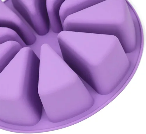 Miniatura 5 de Moldes de silicona para hornear, molde triangular de 10 cavidades, molde para rebanadas de pizza para pan de maíz, brownies, magdalenas, pudines