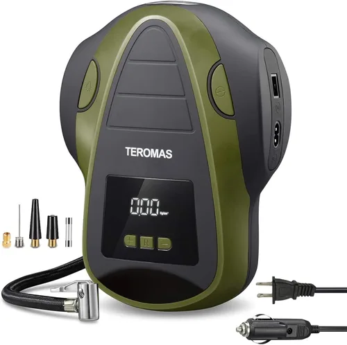 Miniatura 9 de Inflador de neumáticos, compresor de aire portátil, bomba de aire CC/CA para neumáticos de automóvil de 12 V CC y otros inflables en casa 110 V CA
