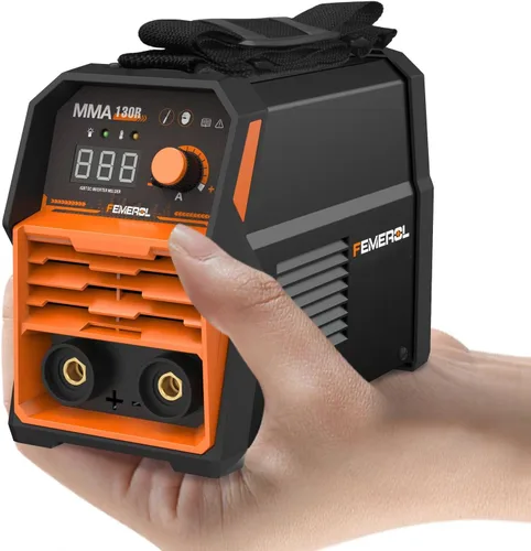Femerol Soldador de palo 130A, mini y portátil MMA soldador de arranque en caliente 110V máquina de soldadura ARC pantalla digital IGBT inversor