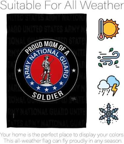 Miniatura 6 de Bandera de jardín con texto en inglés «Army Proud Mom Soldier» – Guardia Nacional de las Fuerzas Armadas ANG veterano militar estadounidense