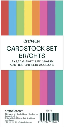 Craftelier - Cartulina Brights | Paquete de cartulina de colores | Papel de colores para manualidades, álbumes de recortes, proyectos de bricolaje |
