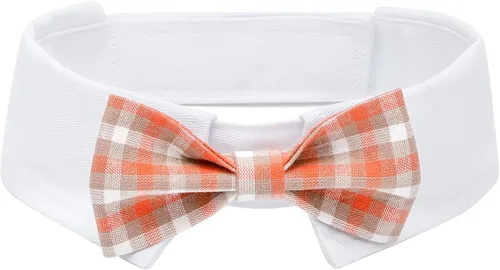 Miniatura 35 de Collar de esmoquin con moño para perro Segarty - Corbatín negro con corbata de cuello ajustable y hecha a mano en blanco para gatos y perros machos