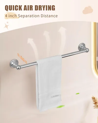 Miniatura 3 de Sagetta Juego de accesorios de baño, 5 piezas de accesorios de baño, soporte de pared, incluye barra de toalla de 20 pulgadas, barra de toalla de 16