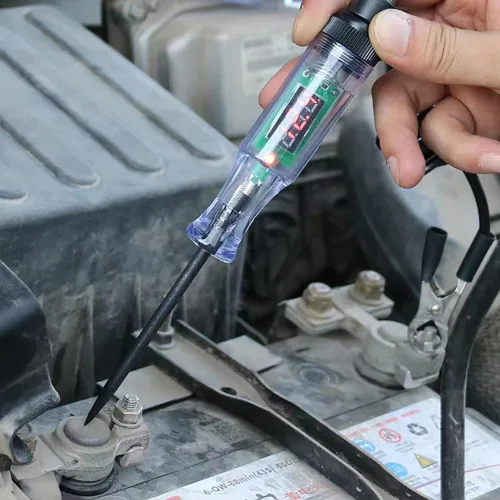 Miniatura 6 de Luz de prueba automotriz DC 3-48V Digital LED Car Circuit Tester Light, probador de voltaje bidireccional automático con voltímetro con sonda