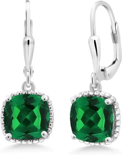 Miniatura 93 de Gem Stone King Aretes colgantes de plata de ley 925 de 0.315 pulgadas para mujer
