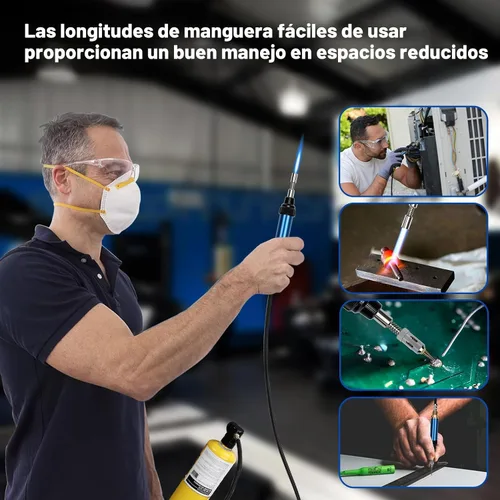 Miniatura 5 de BLUEFIRE Kit de Antorcha de Soldadura Mini Lápiz de Gas MAP/MAPP de 3' con Manguera Multifunción Antorcha de Propano con Encendedor de Pedernal