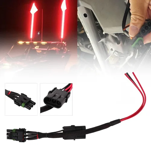 Miniatura 7 de Acouto Arnés de alimentación de luz trasera para X3 Whip Brake Placa de matrícula Luz Adaptador de arnés de repuesto UTV Accesorio