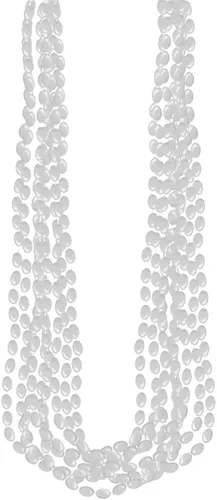 Collares de cuentas metálicas plateadas, accesorio de fiesta, 48 unidades.