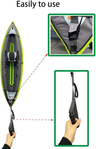 Miniatura 7 de Correa de asistencia de pie para kayak, asas de arrastre de canoa, cuerda ajustable para barco, cuerda de tracción de SUP, kayak, ayuda de pie
