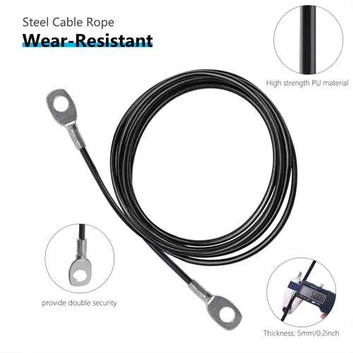Miniatura 2 de LFJ Replacement Gym Cable with Stopper Ball Fitness Pulley Cable Steel Wire Rope for Cable Machine Home Gym Weight Lift Pulley System Negro