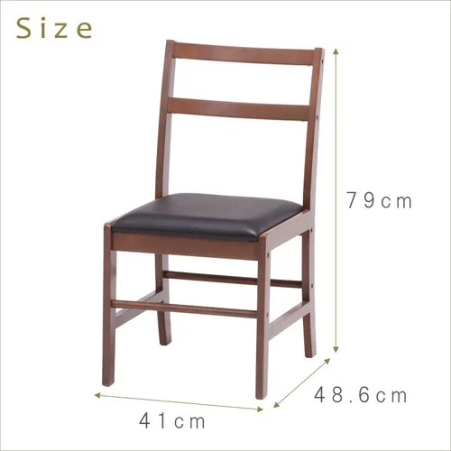 Miniatura 2 de 不二貿易(Fujiboeki) Fuji Boeki 98817 Dining Chair, Chair, Width 16.1 x Depth 20.1 x Height 31.1 inches (41 x 51 x 79 cm), Brown, Natural Wood, Synthetic