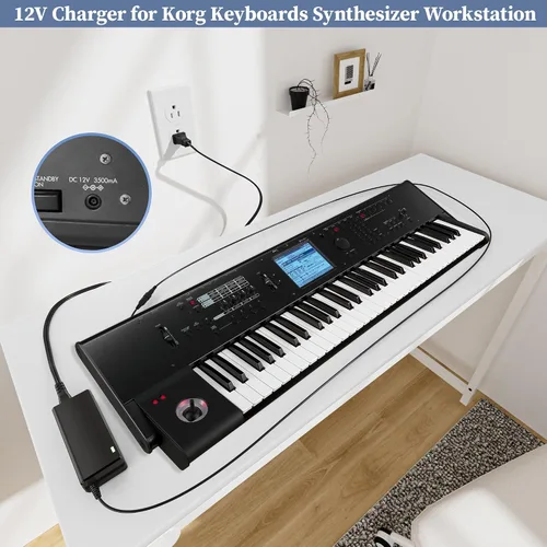Miniatura 2 de Cargador de 12 V para teclados Korg Adaptador de CA para Korg KA320, Krome, PA 500, PA 500 Musikant, PA 588, M50, EMX-1 SD, PA5000ORT, KA 320, M50
