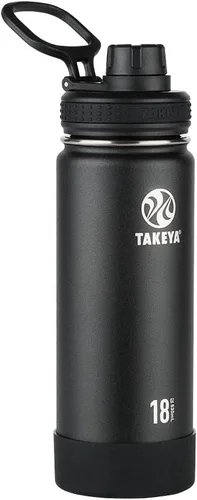 Miniatura 27 de Takeya Actives - Botella de agua de acero inoxidable, con aislamiento térmico y tapa de boquilla, capacidad de 24 onzas, color azul piedra Piedra
