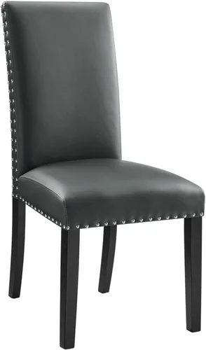 Miniatura 8 de LexMod silla de comedor de vinilo parte de un juego, Poliuretano, Negro