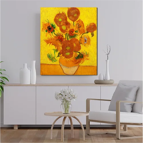 Miniatura 200 de A&T ARTWORK Campo de trigo con cipreses de Van Gogh Las reproducciones de arte clásico mundial, impresiones en lienzo giclée para decoración