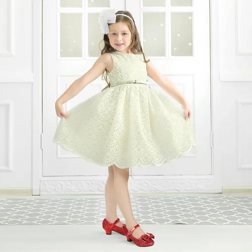Miniatura 83 de PANDANINJIA Vestido de jada para niñas y niños pequeños, zapatos de princesa Mary Jane con tacones con lazo para fiesta, boda, boda