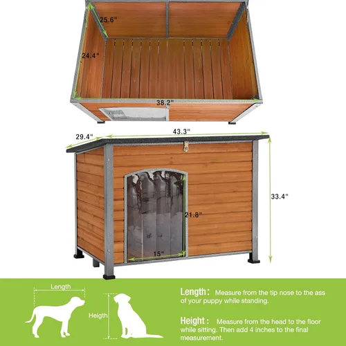 Miniatura 6 de GUTINNEEN Casa para perros a prueba de mordidas con marco de hierro de metal para perros al aire libre para jaula de perros pequeños, medianos
