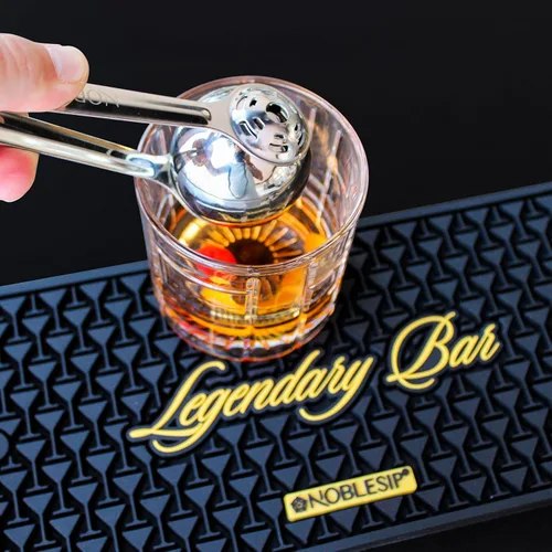 Miniatura 5 de NobleSip Tapete de bar 3 en 1 con tabla de cortar y vidrio Rimmer "Legendary Bar". Mejora tu estación de cócteles comercial o bar en casa con una