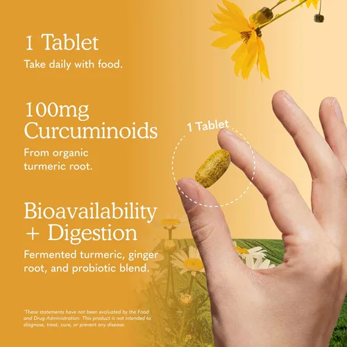 Miniatura 5 de Garden of Life Organics 60 tabletas para respuesta inflamatoria de cúrcuma extrafuerte 100mg de curcumina (95% curcuminoides)/pimienta