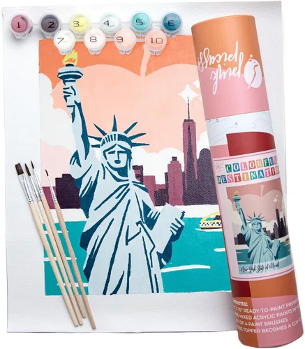 Miniatura 14 de Pink Picasso Kits de pintura de destinos coloridos por números para adultos y adolescentes Kits únicos de pintura de lienzo para bricolaje Kit