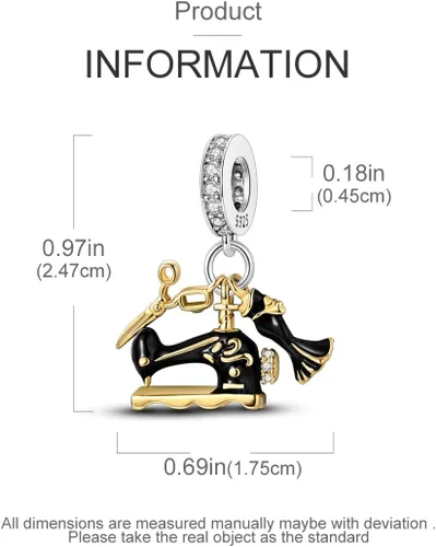 Miniatura 17 de Pandach Dijes colgantes de plata de ley 925 para pulseras y collares, dijes colgantes de Madonna con cuentas de girasol, joyería para mujer