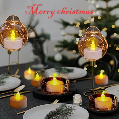 Miniatura 4 de Velas de té sin llama, funciona con pilas, paquete de 24 velas votivas eléctricas LED parpadeantes de larga duración, 200 horas, realistas