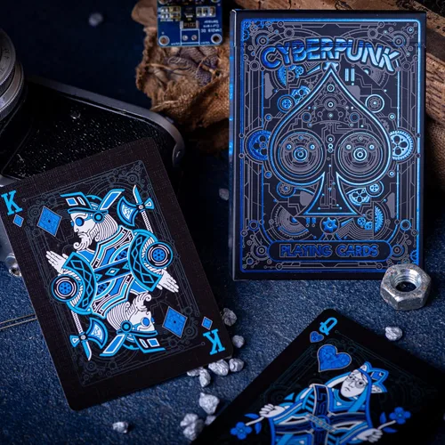 Miniatura 2 de Juego de cartas de Cyberpunk, con e-book gratuito de cartas (idioma español no garantizado), mazo de cartas prémium, cartas de póquer geniales