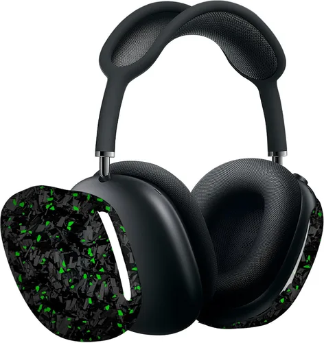 MONOCARBON Funda de fibra de carbono real para AirPods Max (2024/2020), cubierta protectora de grado militar para auriculares Apple Max, único Verde