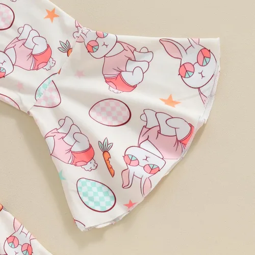Miniatura 6 de Conjunto de 2 piezas de ropa de otoño para bebé y niña, sudadera de manga larga con cuello redondo y pantalones deportivos, conjunto de traje
