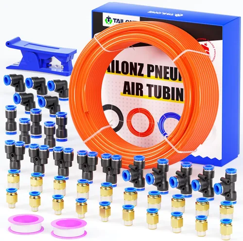Miniatura 22 de TAILONZ PNEUMATIC Azul 0.236 in OD 0.157 in ID poliuretano PU manguera de aire tubo kit 32.8 ft 32.8ft