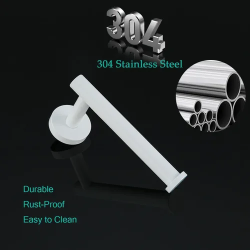 Miniatura 4 de Soporte de papel higiénico para baño, soporte para papel higiénico TP montado en la pared Blanco