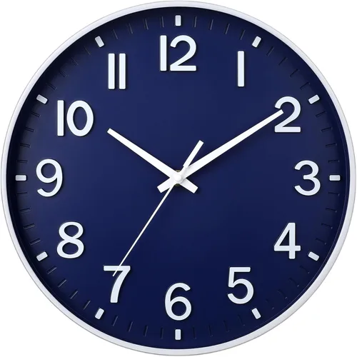 Miniatura 25 de HZDHCLH Reloj de pared con pilas, reloj de pared naranja, reloj de pared de 8 pulgadas, silencioso, sin tictac, números 3D modernos para cocina