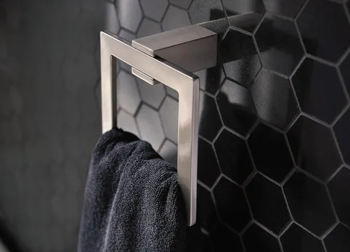 Miniatura 4 de Moen Kyvos Collection Brushed Nickel Modern Bathroom Hand Towel Ring, BP3786BN (Pack of 2)