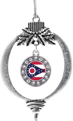 Miniatura 107 de Inspired Silver - Twin One - Adorno festivo de Navidad de plata - Adorno festivo de árbol de Navidad con dije de círculo y circonita cúbica